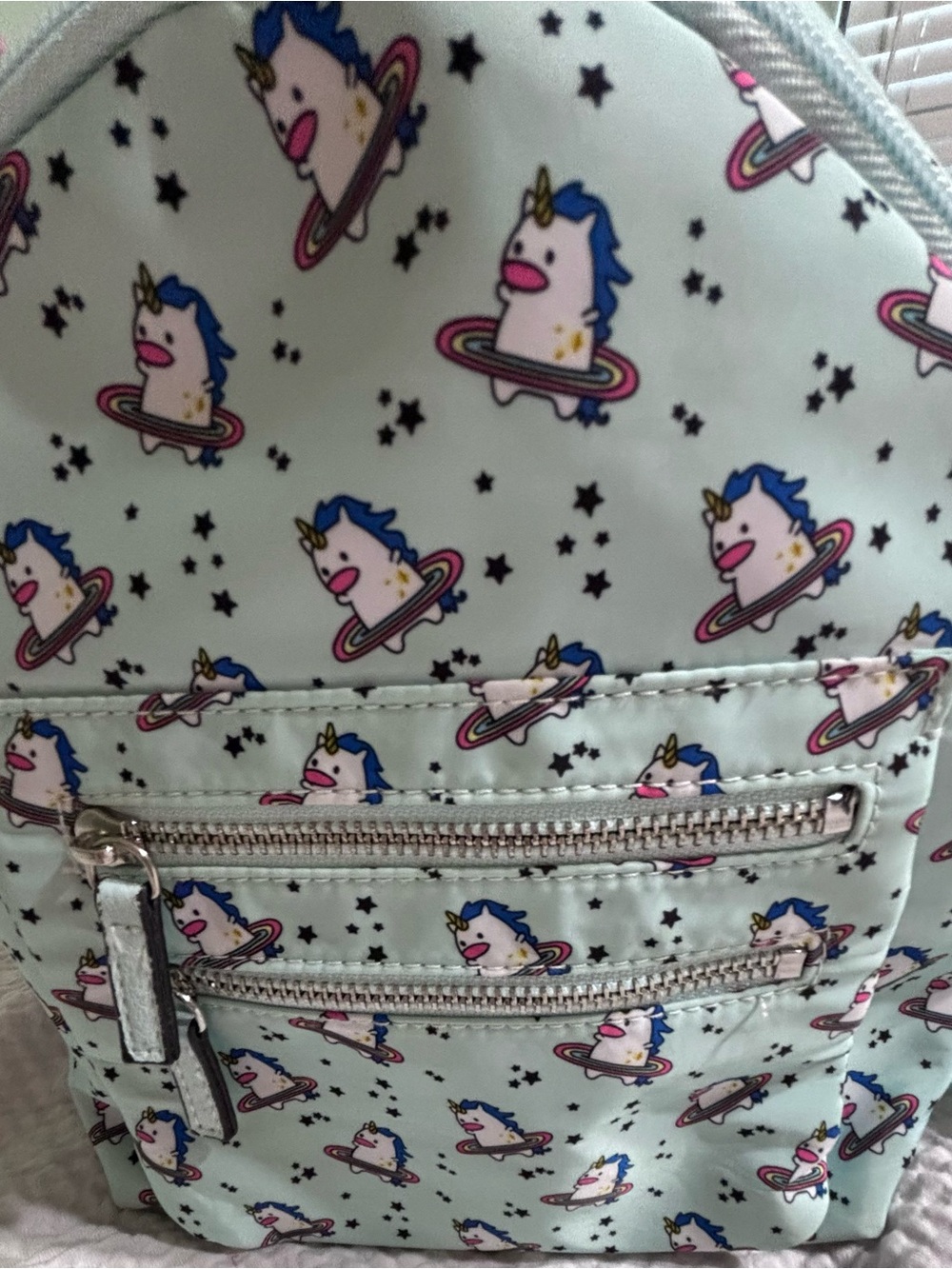 Cute Mint Unicorn Print Backpack - Women - Picture 4 of 9